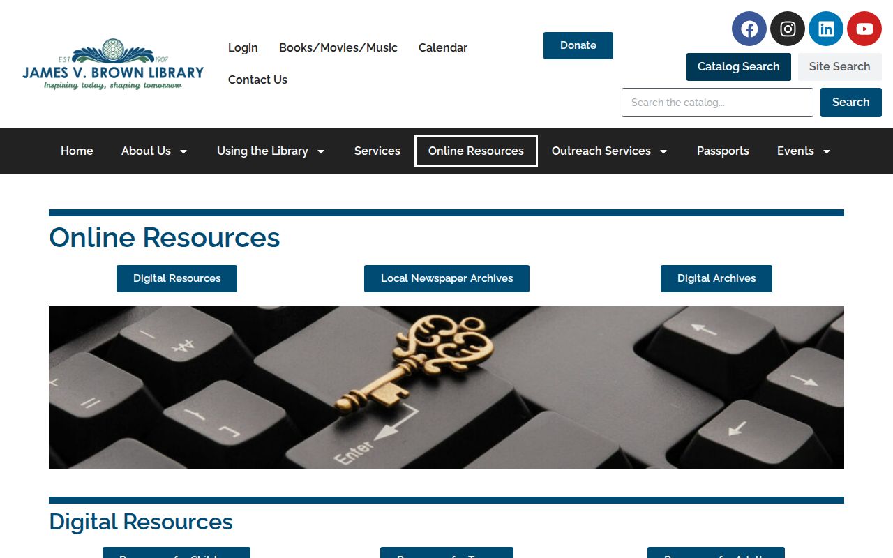 Williamsport city directory listing on the James V. Brown Library local history page