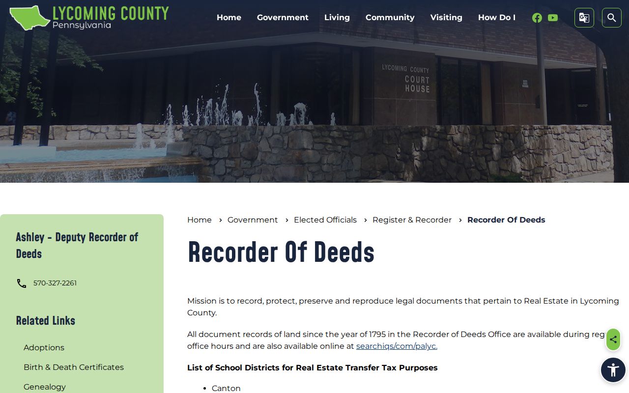 Williamsport neighbors research through the Lycoming County Recorder of Deeds