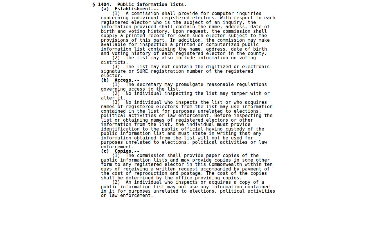 Williamsport neighbors research limited by Pennsylvania voter public information list law